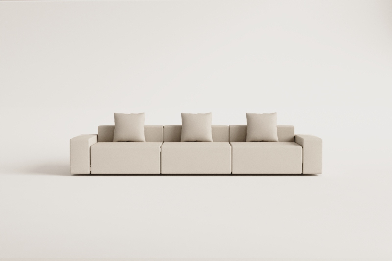 3-piece modular sofa (↔︎375 cm) with low armrest Bruna