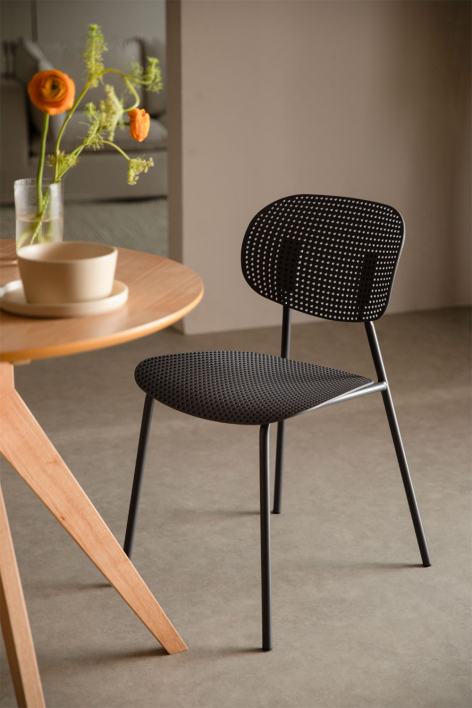 Tupah polypropylene and iron dining chair - Grey Graphite