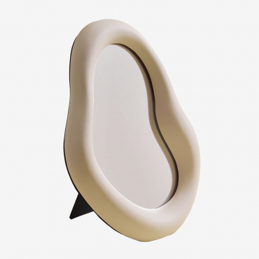 Table Mirror 20x30 Cm In Estony Ceramic Beige Cream - Sklum