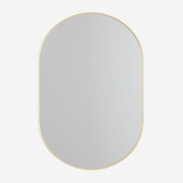 Oval Wall Mirror In Aluminium (60x90 Cm) Draves Yellow Gold - Sklum