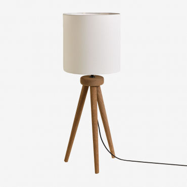 Simona Mango Wood Table Lamp Mango Wood & White Ø30 Cm - ↑30 Cm Arlina - Sklum