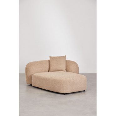 Right Chaise Longue For Modular Sofa In Coco Chenille Thick Chenille Fabric Latte Brown - Sklum