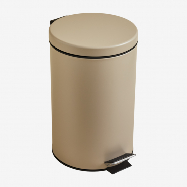 Eiden Pedal Bin With Lid Tapioca Beige & 12 L - Sklum