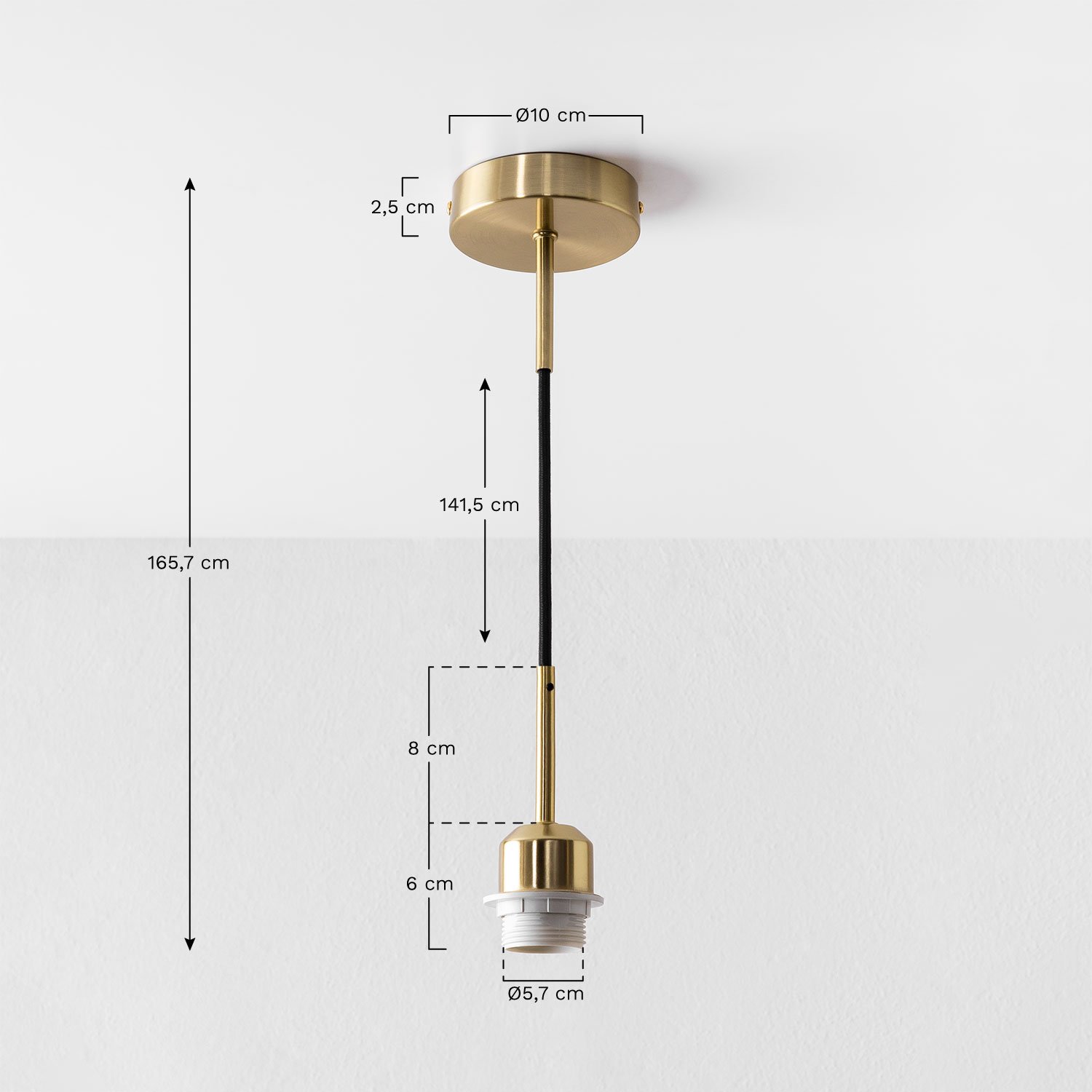 Cable for Kiroga Black Ceiling Lamp  , medidas