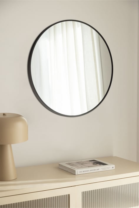 Round wall mirror Ø60 cm in aluminum Oreste