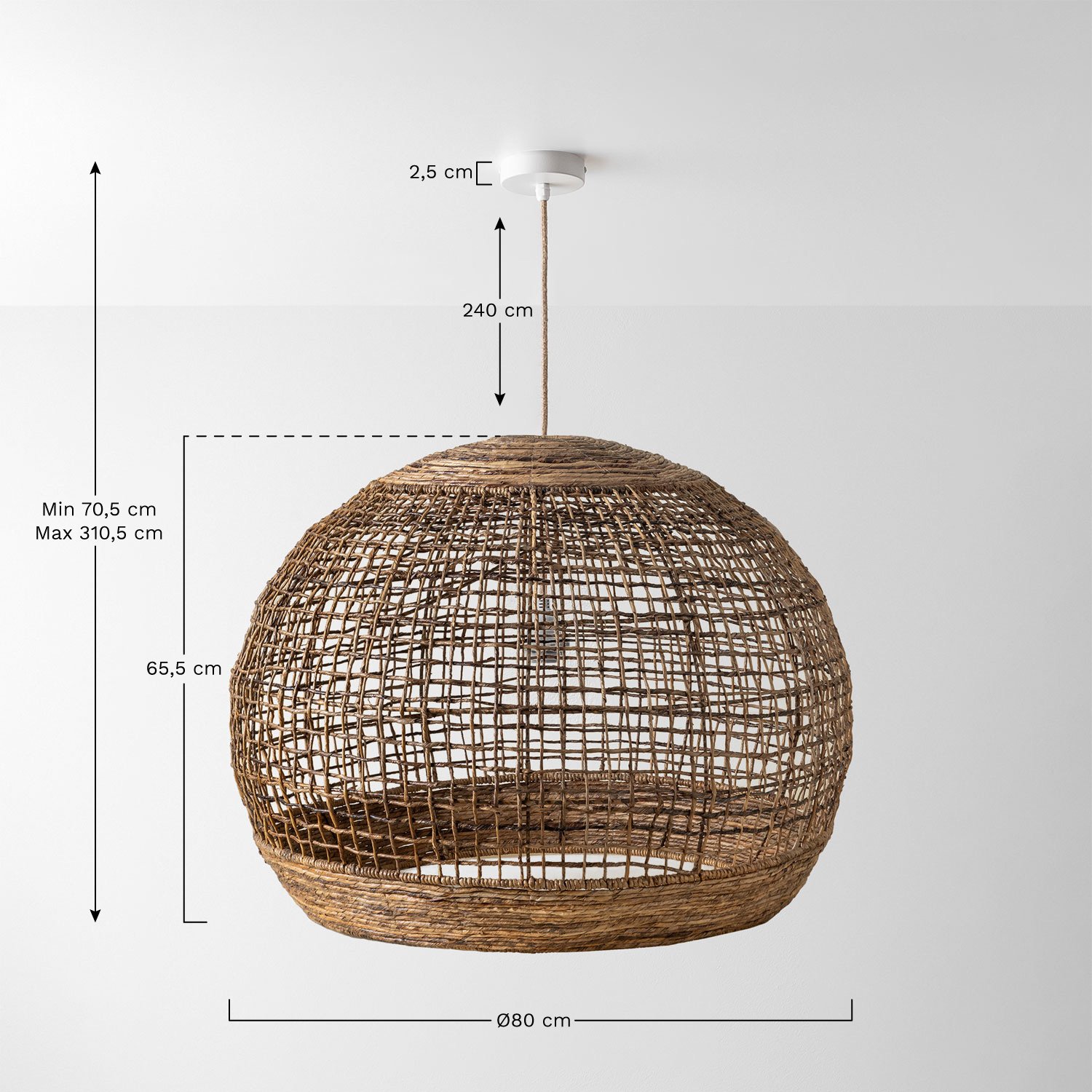 Udane ceiling lamp, medidas