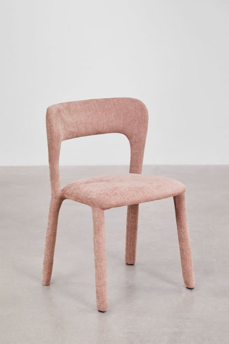 Pack of 2 Brusel upholstered dining chairs - Chenille Pink Quartz