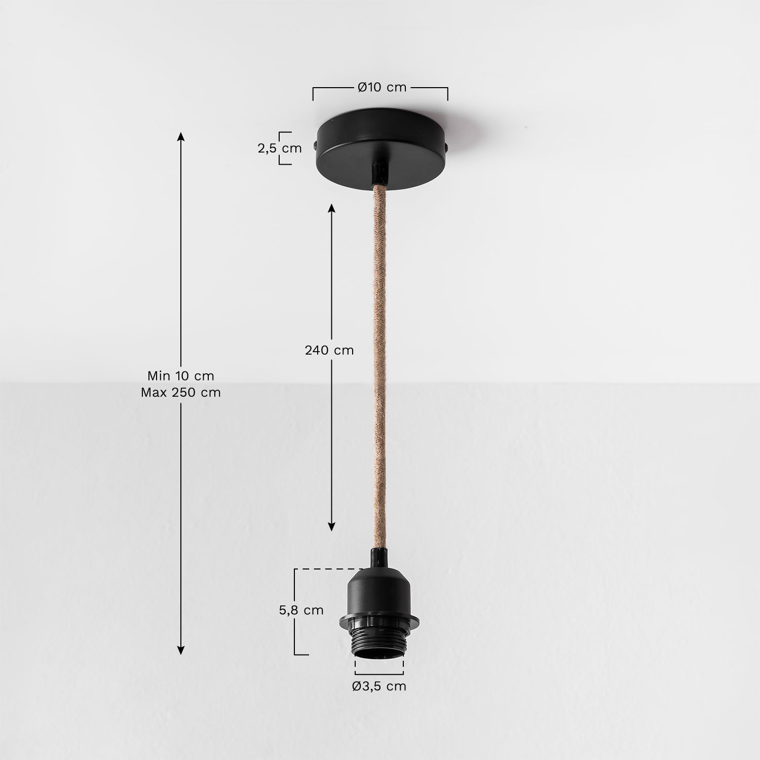 Coyle Ceiling Lamp Cable, medidas