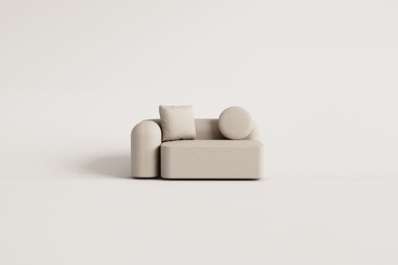 Left corner module for 2-seater modular sofa in Coco chenille