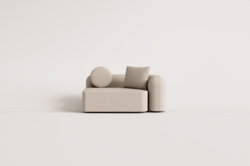 Right 2-seater corner module for modular sofa in Coco chenille