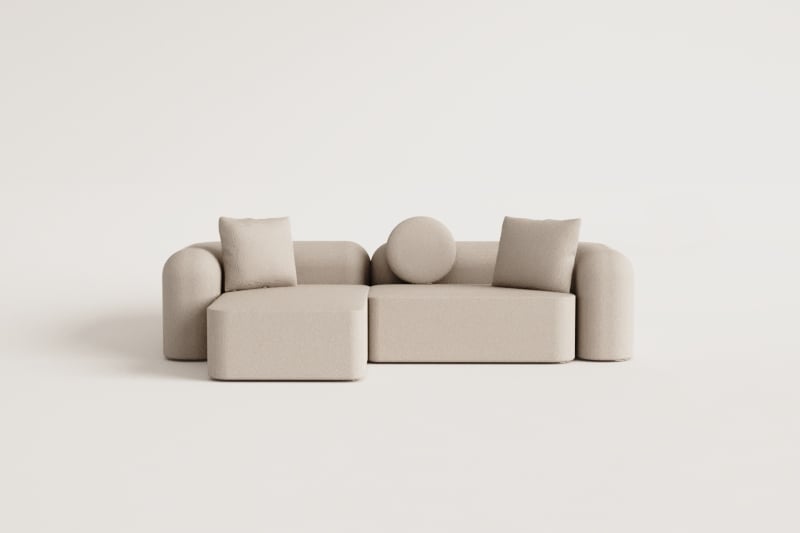 2-piece left chaise modular sofa in Coco chenille