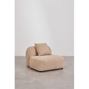 Central Module For Modular Sofa In Coco Chenille Thick Chenille Fabric Latte Brown - Sklum