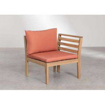 Right Corner Module For Modular Garden Sofa In Acacia Wood Filips Terracota - Sklum