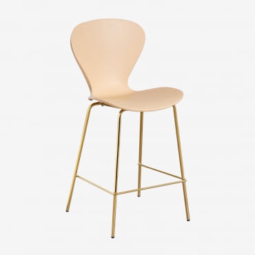 Pack Of 4 Uit High Stools Brown Wheat & ↑65 Cm & Golden - Sklum