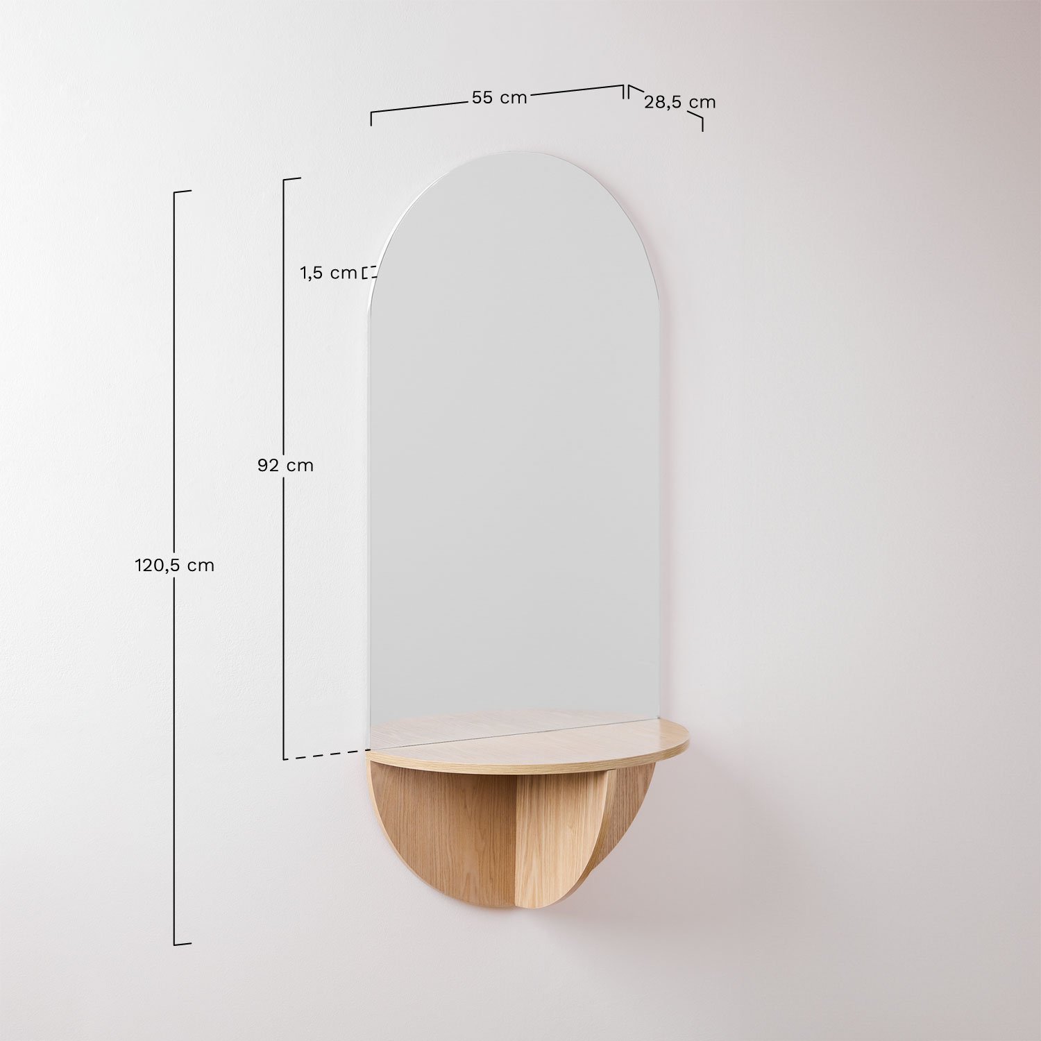 Borievo MDF console table with mirror, medidas