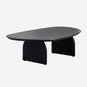 Mango Wood Coffee Table (135x80 Cm) Bedum Plain Black - Sklum