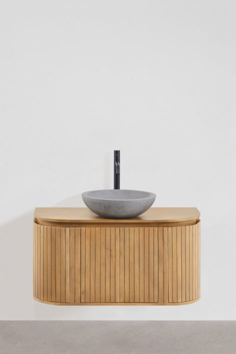 Suspended bathroom furniture set 90x40 cm in mango wood Analis - mango wood