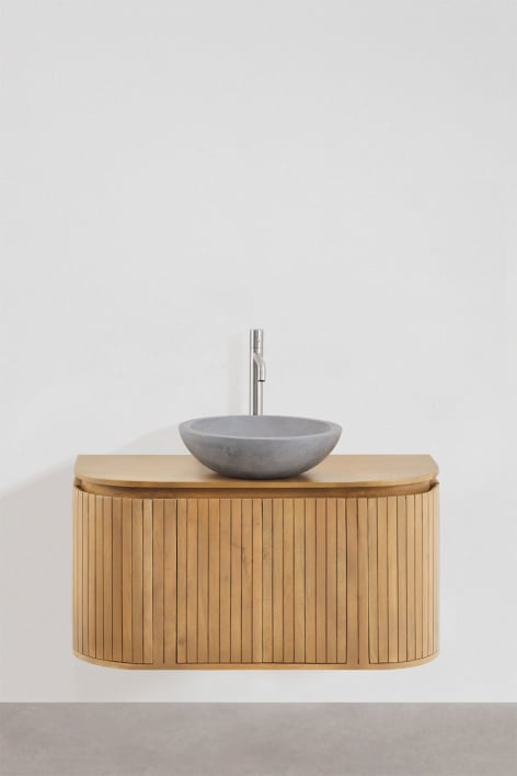 Suspended bathroom furniture set 90x40 cm in mango wood Analis - mango wood