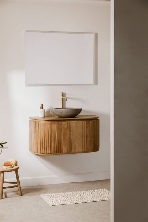 Analis suspended bathroom furniture set in mango wood - Natural Wood