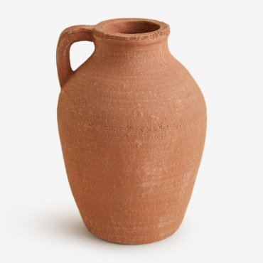 Terracotta Vase With Handle Agnon Sienna Red - Sklum