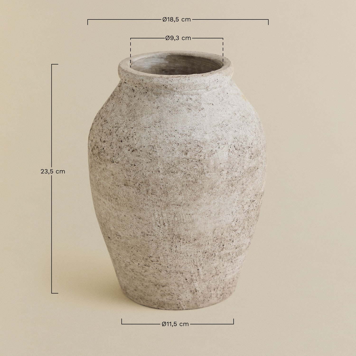 Freda 25 cm ceramic vase, medidas