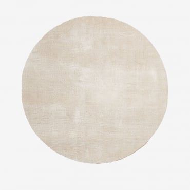 Daroca Round Rug Beige Cream & Ø120 Cm - Sklum