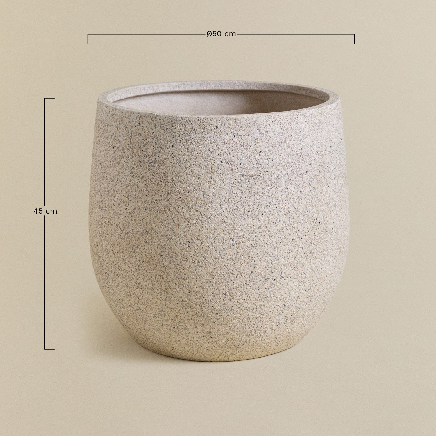 Ugor outdoor planter in polystone, medidas