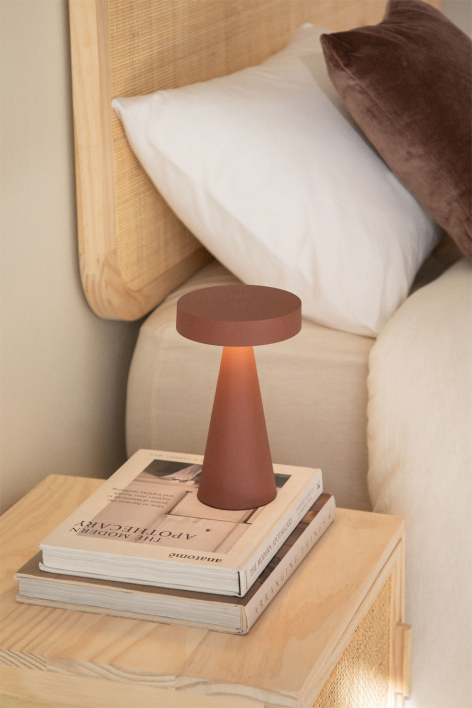 Wireless LED table lamp in iron Catinca - Red Roof Tile