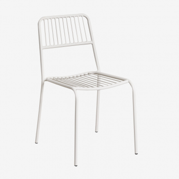 Elton Stackable Steel Garden Chair Set Of 2 Gardenia White - Sklum