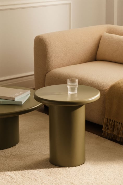 Rodeo round side table Ø45 cm in MDF - Green Sage
