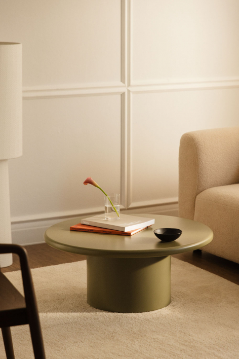 Rodeo round coffee table Ø80 cm in MDF - Green Sage