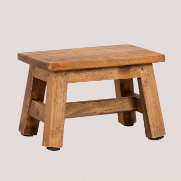 Pack Of 2 Low Stools In Abet Wood Brown Ligh Brown Wood - Sklum