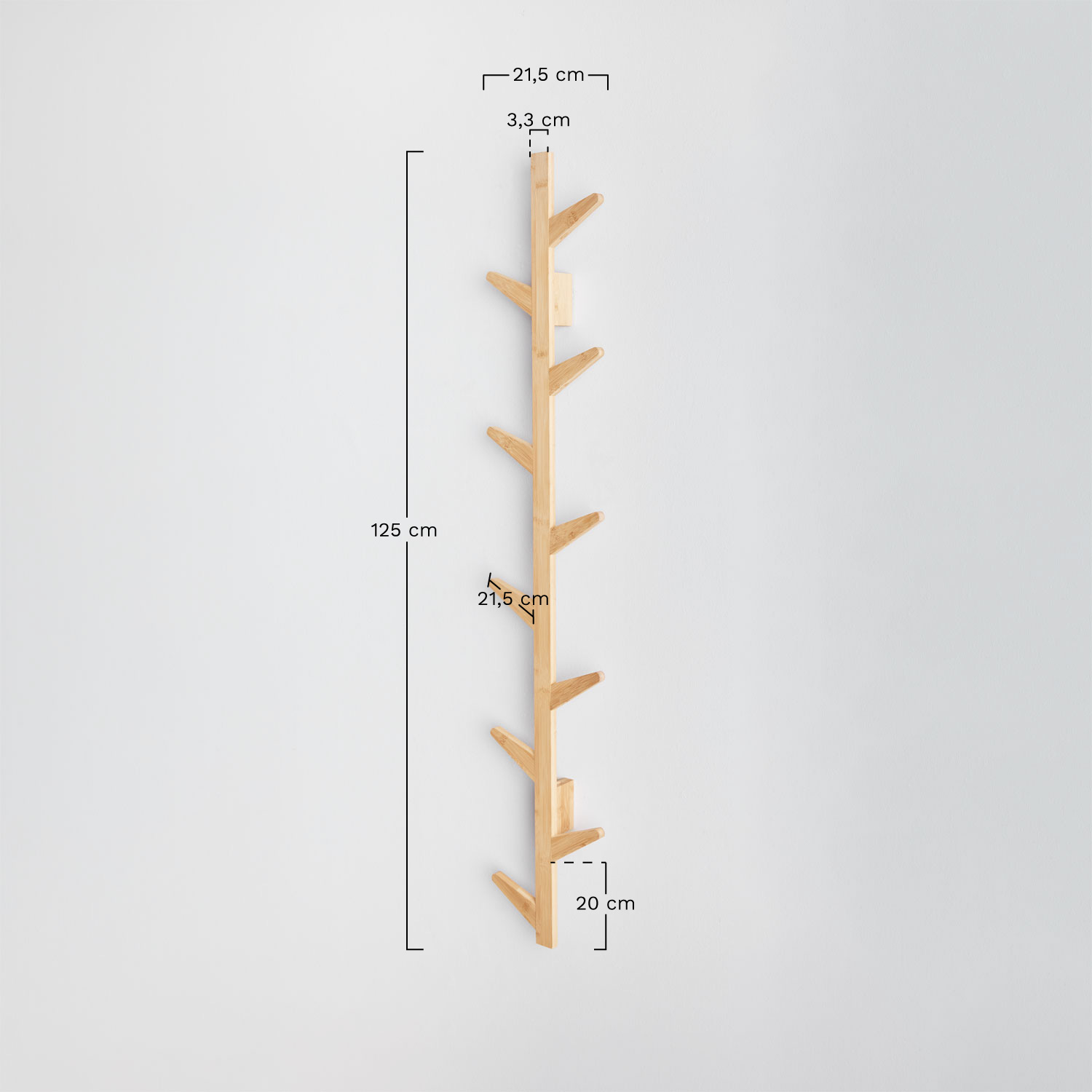 Gorafe bamboo wall coat rack, medidas