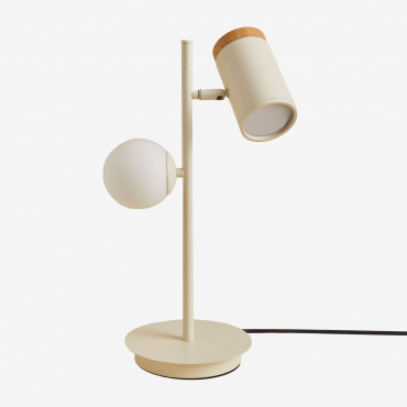 Table Lamp With 2 Light Points Amaranto Tapioca Beige - Sklum