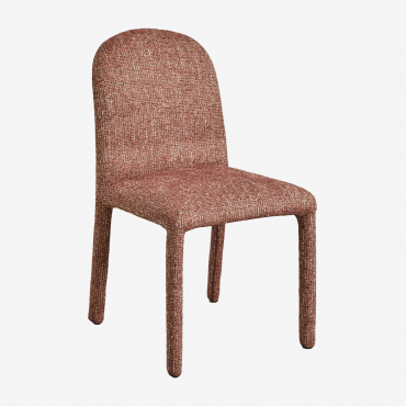 Pack Of 2 Dining Chairs In Riga Fabric Red Roof Tile - Sklum