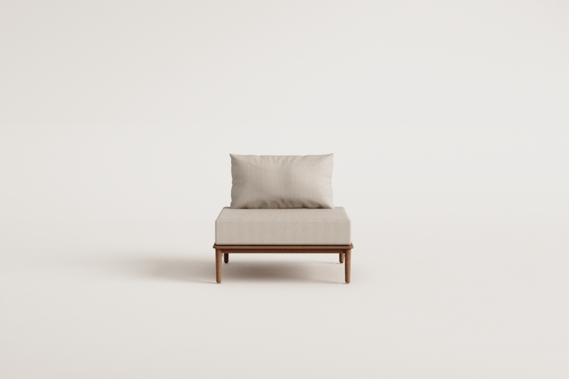 Central module for Giulia modular garden sofa in acacia wood