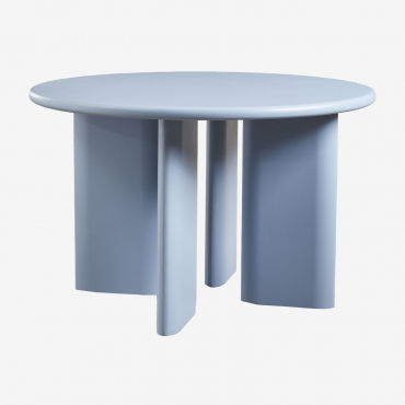 Round Dining Table In Mdf (ø120 Cm) Loulou Blue Fog - Sklum