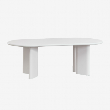 Oval Dining Table 220x100 Cm In Mdf Loulou Gardenia White - Sklum