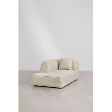 Left-hand Chaise Longue For Modular Sofa In Cardea Bouclé Fabric Bouclé Cream Beige - Sklum