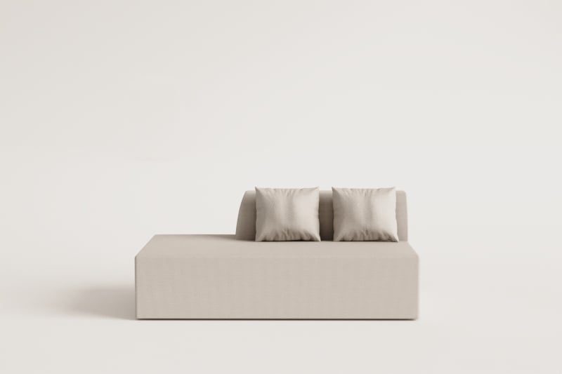 Left divan for modular sofa in Cardea bouclé fabric