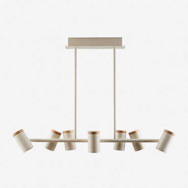 Adjustable Ceiling Lamp With 7 Light Points In Amaranto Iron Tapioca Beige - Sklum