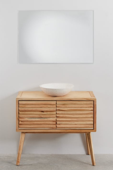 Deleyna 90x45 cm wooden bathroom furniture set - Natural Wood