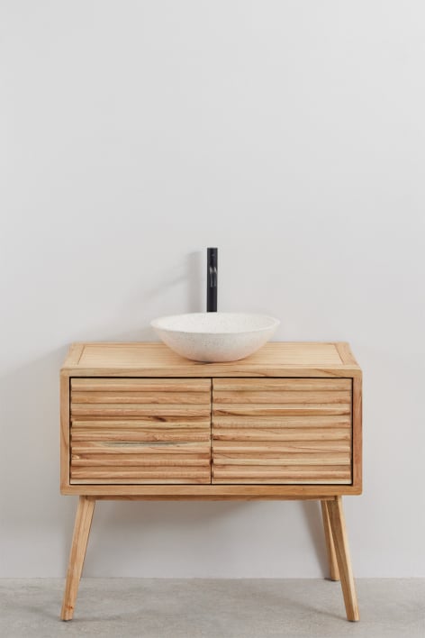 Deleyna 90x45 cm wooden bathroom furniture set - Natural Wood