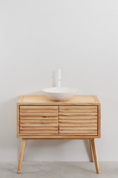 Deleyna 90x45 cm wooden bathroom furniture set - Natural Wood