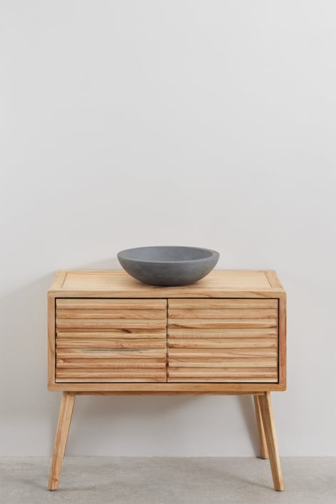 Deleyna 90x45 cm wooden bathroom furniture set - Natural Wood
