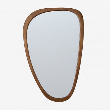 Oak Wood Wall Mirror Arbidel Dark Oak Brown & 50 X 80 Cm - Sklum