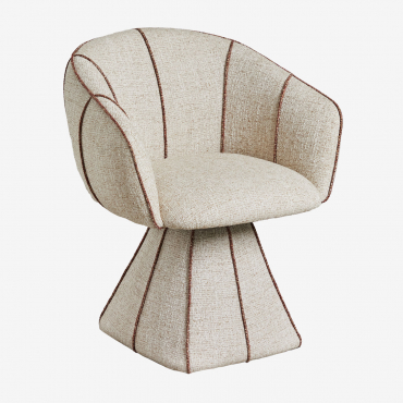 Tallin Upholstered Swivel Armchair Natural Colors Bouclé - Sklum
