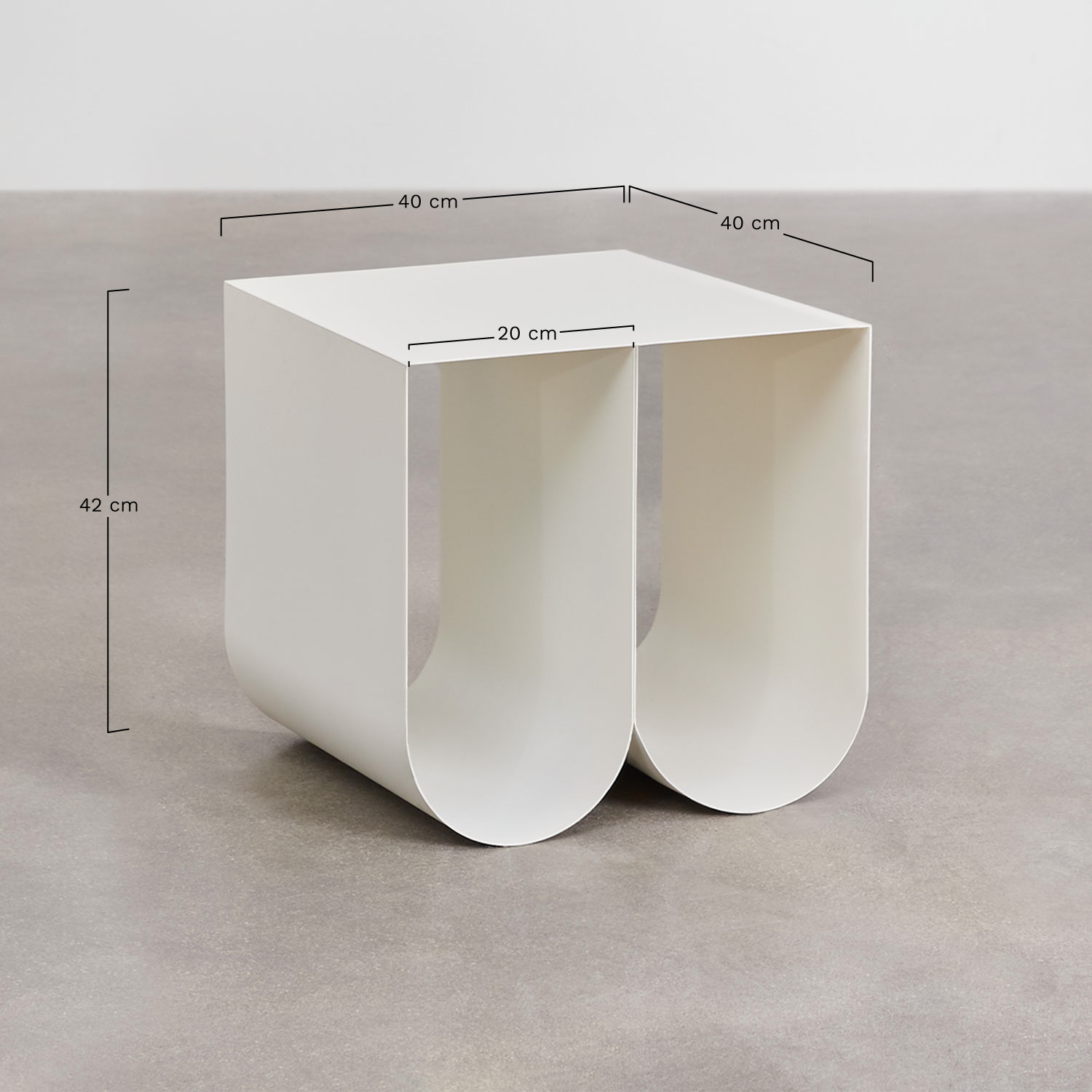 Olavi steel square bedside tables pack of 2, 40x40 cm, medidas