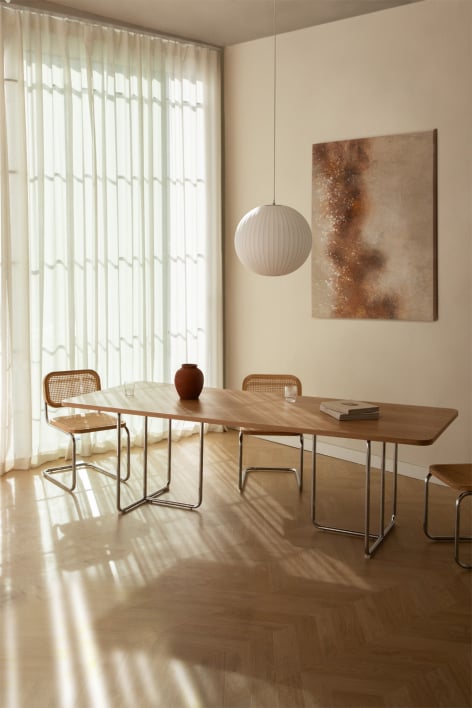 Rectangular dining table in MDF and stainless steel Tento
