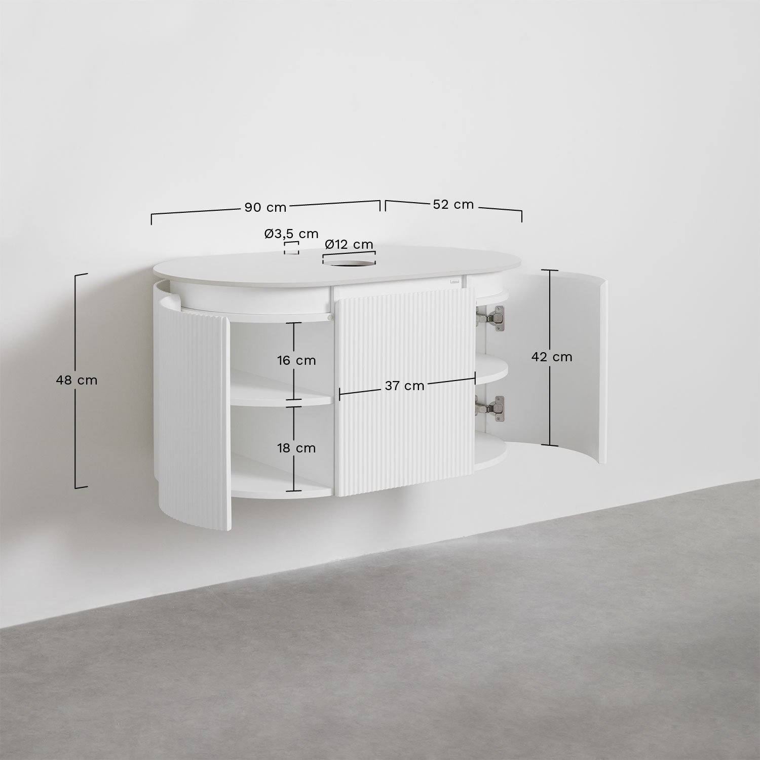 Carsone wooden bathroom furniture set, medidas